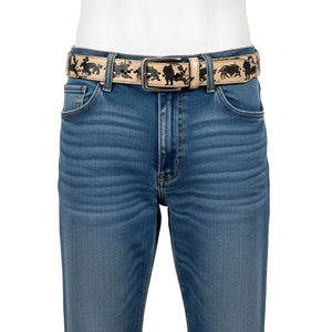 เข็มขัดหนังวัวน้ำหนักเบา, เข็มขัดหนังวัวแบบลำลองผิวเรียบทนทานการถ่ายเทความร้อนดีไซน์พิมพ์ลายสวมใส่ทุกวันอุปกรณ์แฟชั่น - Product Image 2