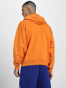 เสื้อมีฮู้ดแบบสวมหัวผ้าเทอร์รี่สีส้ม2024สำหรับผู้ชายเสื้อผ้าสไตล์ฝรั่งเศสระบายอากาศได้ไซส์ใหญ่ - Product Image 5