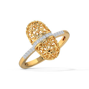 Valeria หรูหรา18K แหวนเพชรผู้หญิงชุบทองตัดสดใส - Product Image 1