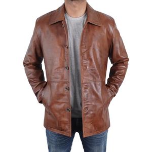 Veste en cuir d'agneau haut de gamme pour homme, véritable cuir, mode d'hiver, vêtements d'extérieur - Product Image 6