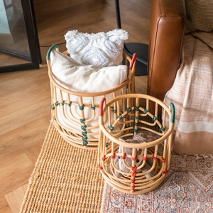 Paniers ronds modernes en rotin naturel Iris, écologiques - Ensemble de 2 - Product Image 6