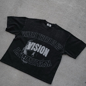 Camiseta de hombre de algodón 100% de alta calidad al por mayor, ropa de punto larga transpirable de verano, jersey con estampado de letras personalizado - Product Image 2