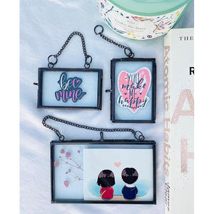 Cadre photo Tenture murale Forme rectangulaire décorative Meilleure vente Ornement fini noir Fleur pressée Décorer la maison - Product Image 5