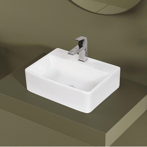 Lavabo Rectangular de Cerámica para Baño, Diseño Minimalista, Superficie Lisa, Montaje en Suelo, 430x340x135mm TT TT 04 - Product Image 3