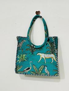 Women's Quilted Cotton <b>Tote</b> <b>Bag</b> Open <b>Summer</b> Portable Fashion Accessory Solid Color Pattern Shoulder Strap Travel Daily Use - Product Image 2