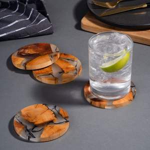 Sous-verre en résine époxy de qualité spéciale avec effet océan Sous-verre décoratif rond carré en résine époxy par Craftsy Home - Product Image 5