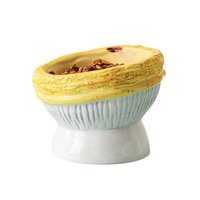 Gamelle surélevée pour chat et chien, gamelle inclinée pour animaux de compagnie, fournitures d'alimentation pour animaux, vente en gros, jaune et blanc