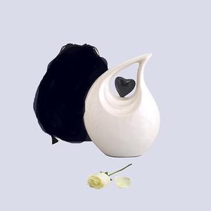 Urnas de cremación en forma de lágrima de aluminio para adultos de esmalte blanco, urnas de cenizas con diseño de lágrima de Metal clásico superior - Product Image 3