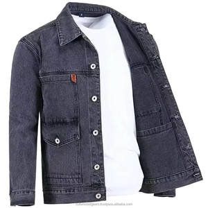Top à la mode printemps manteau boutons automne veste manches longues couleur Pure automne Denim veste thermique hommes vestes - Product Image 4