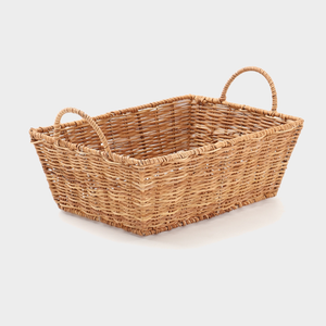 Cesta Utilitaria de Ratán Hecha a Mano con Asas / Cesta de Compras de Mimbre Resistente y Cesta de Picnic para Uso en Exteriores y en el Hogar - Product Image 1