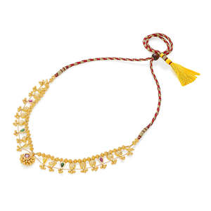 สร้อยคอทองคำสั้น Kolhapuri Saaj สำหรับผู้หญิง - Product Image 3
