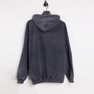 Nouvelle conception, best-seller, sweats à capuche pour hommes en denim délavé, faible MOQ, vente en gros, prix bas, sweats à capuche pour hommes en denim délavé pour la vente en ligne - Product Image 2