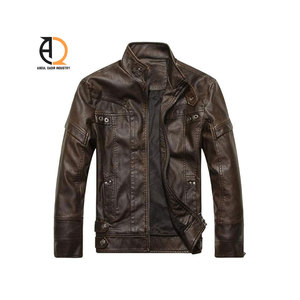 Veste en cuir pour homme, veste de motard, veste décontractée zippée, coupe-vent en cuir, veste en cuir légère en PU, veste de motard vintage - Product Image 3