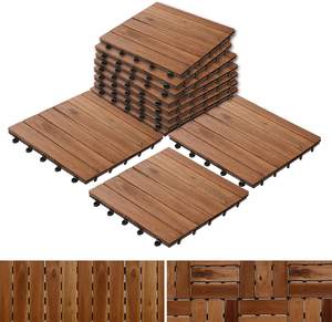 Carreaux de terrasse modernes en bois d'acacia 300x300x24mm sans nœuds avec finition à l'huile pour sol extérieur - Product Image 2