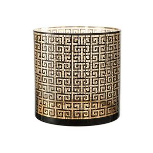 <b>Set</b> <b>of</b> 3 Decorative Candle Holders Metal Lanterns Black and Gold with Cutout Design Elegant Home Decor for Lighting Ambience - Product Image 5