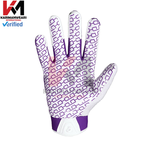 Gants de football américain en silicone premium avec logo personnalisé, design antidérapant à doigts complets - Product Image 3