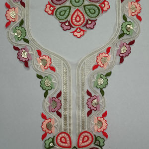 Écusson personnalisable à col en filet avec broderie à paillettes pour blouse encolure de robe kurti utilisation de couture de mode ethnique - Product Image 1