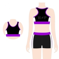 Ropa de práctica para porristas Venta al por mayor Diseño Cheer Outfit Uniformes de práctica personalizados para entrenar niñas sublimación