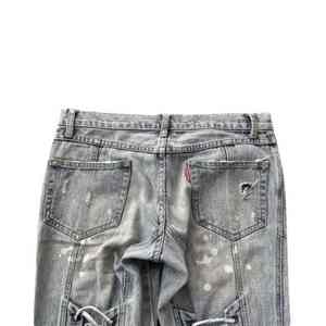 Pantalones Vaqueros Negros con Pedrería, Estilo Urbano, Corte Holgado, Brillantes, Jeans de Moda para Hombre, Casuales, Pierna Ancha, Personalizados, al por Mayor - Product Image 3