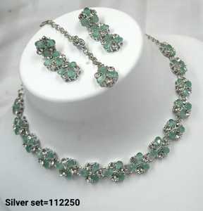 Ensemble de bijoux plaqué argent kundan traditionnel indien et ensemble de collier en cuivre pour femmes et filles accessoires indiens bijoux femmes - Product Image 4