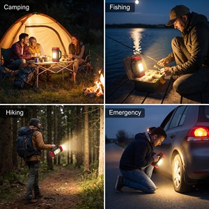 Lampada da Lavoro Solare <span class=keywords><strong>Ricaricabile</strong></span> COB LED a 4 Modalità, Power Bank 2400mAh, <span class=keywords><strong>Faretto</strong></span> Portatile USB, Impermeabile IP65 per Campeggio, Pesca, Emergenze - Product Image 6