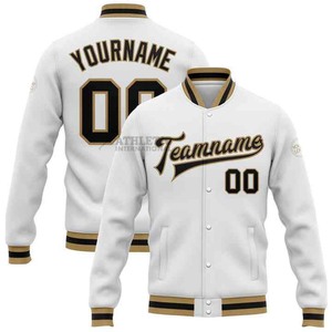 OEM/ODM personalizado chaqueta de béisbol de los hombres Chenille bordado impreso estilo bombardero para la universidad Casual Wear Stand NOMBRE DEL EQUIPO INCLUIDO - Product Image 4