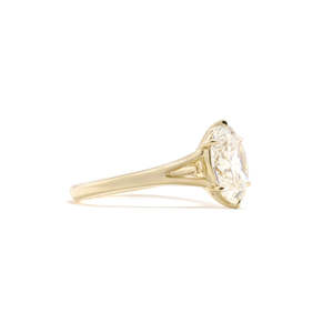Graceful Oval <b>Diamond</b> <b>Ring</b> Setting 2 Ct D-F VVS1-VS2 Lab Grown <b>Diamond</b> In 14K And 18K Yellow Gold Special Occasion Party Wear - Product Image 2