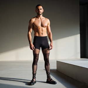 Men's Sheer Mesh <b>Leggings</b> Gym Fitness See Through Quick Dry <b>Transparent</b> Men Sheer Mesh <b>Leggings</b> - Product Image 4