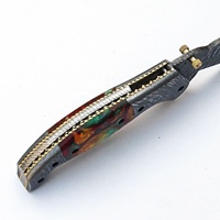Couteau pliant de poche ZR en acier Damas de qualité industrielle (ZR805) – Haute qualité, garantie 3 ans, manche multi-matériaux, OEM