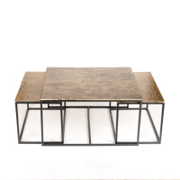 Table basse carrée moderne en métal, durable, facile à nettoyer, faite à la main, pour salon et usage domestique (vente en gros)