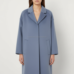 Abrigo de Lana Azul Personalizado para Mujer, Fabricante de Ropa de Invierno de Primera Calidad OEM y Marca Privada - Product Image 3