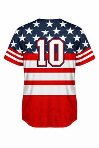 Maillot de baseball respirant à séchage rapide 100% polyester à col en V et manches courtes avec impression de logo et design personnalisés - Product Image 5