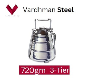 กล่องทิฟฟินสแตนเลส3ช่องทรงปิรามิดใช้ใส่อาหารเกรดอาหารทนทานพร้อมกล่องใส่อาหาร3ช่องใส่อาหาร - Product Image 5