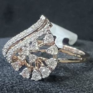 Bague en or massif 14K 18K avec diamants naturels VDS Original pour femme, design cluster époustouflant, bijoux fins de mariage, cadeau certifié Inde - Product Image 3