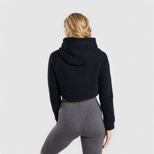 Jersey liso con estampado de logotipo personalizado para mujer, ropa informal de manga larga para entrenamiento en el gimnasio - Product Image 6