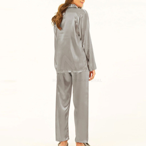 Conjunto de Pijama de 2 Piezas para Mujer, Conjunto de Pantalones y Camiseta de Manga Larga, Ropa de Dormir de Satén para Mujer - Product Image 5