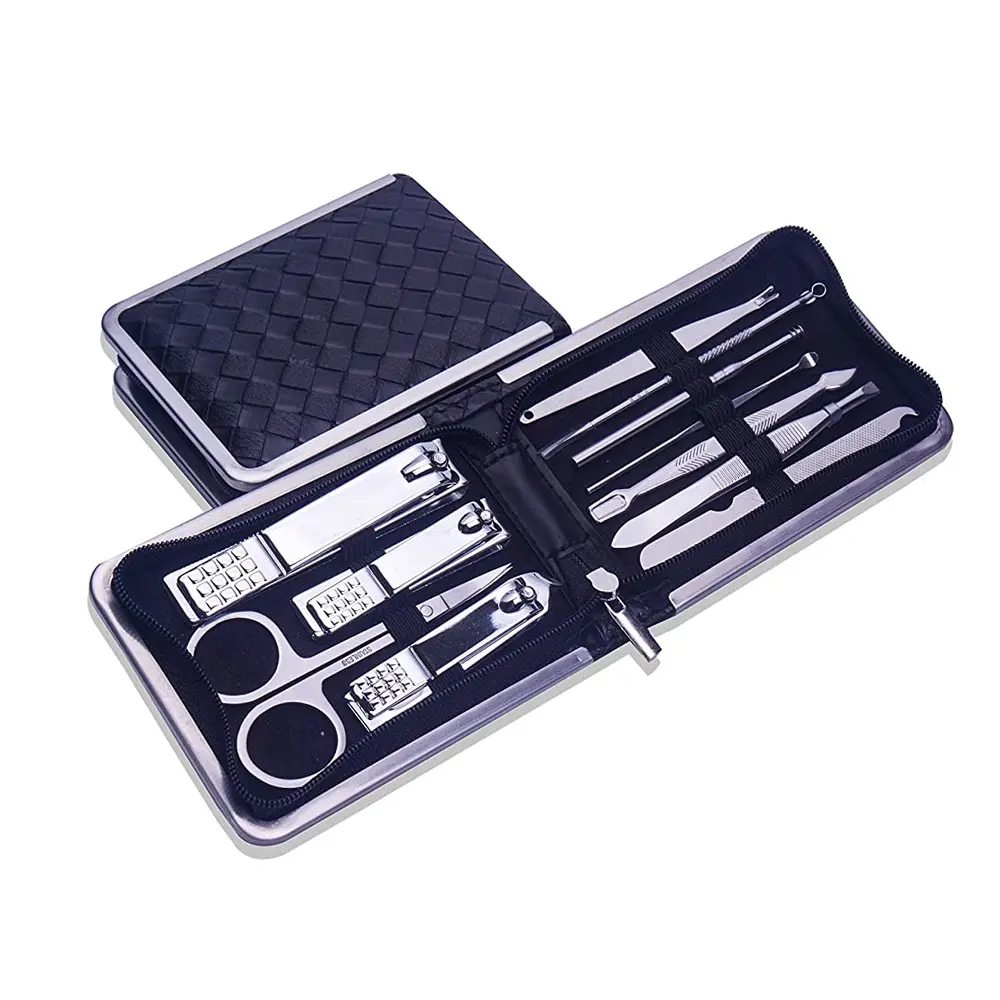 Professional Stainless Steel Sliver Plating Nail Clippers Travel & Grooming Kit Nail Tools Manicure & Pedicure Set of 11pcs