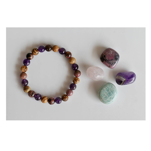 Gama exclusiva de calidad superior para lograr el equilibrio y la paz Juego de regalo de piedras preciosas naturales Kit de cristales de intención de armonía - Product Image 1