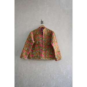 Cotton Floral Block Print Woven Quilted Eco-Friendly <b>Jacket</b> Handmade Warm Long Sleeve Button Ethnic Winter <b>for</b> Wholesale - Product Image 3