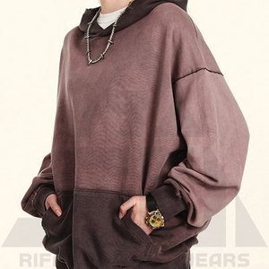 Sweat-shirt à capuche tendance délavé à l'acide, look vintage unique, streetwear confortable, épaules tombantes, femme, hiver, tissu en molleton - Product Image 3