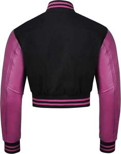 Chaquetas universitarias para mujer, Mangas de cuero bordadas, chaqueta de béisbol universitaria para mujer, chaqueta Varisty Letterman de invierno - Product Image 2