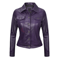 Chaqueta de Cuero Crudo con Cierre de Cremallera para Mujer, Estilo Moderno, Diseño Sólido, Temporada de Otoño, Relleno de Algodón, Venta al Por Mayor