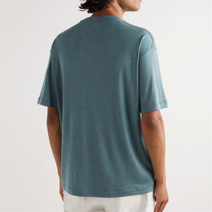 เสื้อยืดผ้าฝ้ายออร์แกนิกสำหรับผู้ชาย100% น้ำหนักเบาคอกลมผ้า240ระบายอากาศได้ป้องกันรอยยับ - Product Image 3