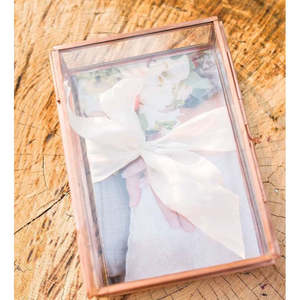 Caja de Fotos de Vidrio Color Oro Rosa, Marco de Fotos para Regalo de Boda, para Fotógrafos de Retratos - Product Image 1