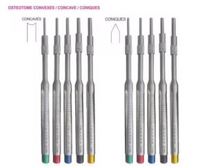 Juego de 5 Piezas de Osteótomos Convexos de la Mejor Calidad, Instrumentos de Implantología Dental de Acero Inoxidable, Codificados por Colores, Ajustables y Rectos - Product Image 3