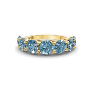 แหวนเพชรทรงกลมสีฟ้าไอซ์บลู น้ำหนัก 1.00 กะรัต ประดับเพชรแล็บโกรว์ 14K ทองคำแท้ สีฟ้าไอซ์บลู ความสะอาดระดับ VS ประกายระยิบระยับ - Product Image 3