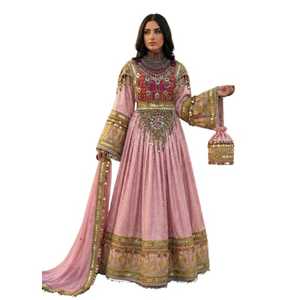 Prix de gros Fabricants pakistanais Robes pour femmes de style afghan Broderie personnalisée Motifs patchwork Robe afghane pour femmes - Product Image 1