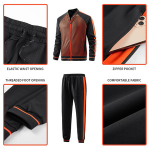 Ensemble pantalon de survêtement et fermeture éclair avec impression bouffante de logo personnalisé survêtement de sport pour homme deux pièces jogging extérieur survêtement pour homme - Product Image 6