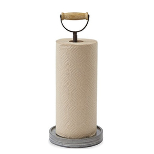 Porte-rouleau d'essuie-tout en métal, fer et cœur blanc Porte-serviettes sur pied Distributeur de rouleaux - Product Image 3