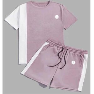 Vêtements pour hommes 13 couleurs T-shirt surdimensionné Ensemble short et t-shirt décontracté 2 pièces pour hommes - Product Image 1